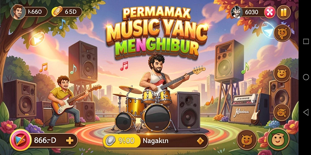 Tampilan gameplay 66D yang penuh warna dan interaktif.