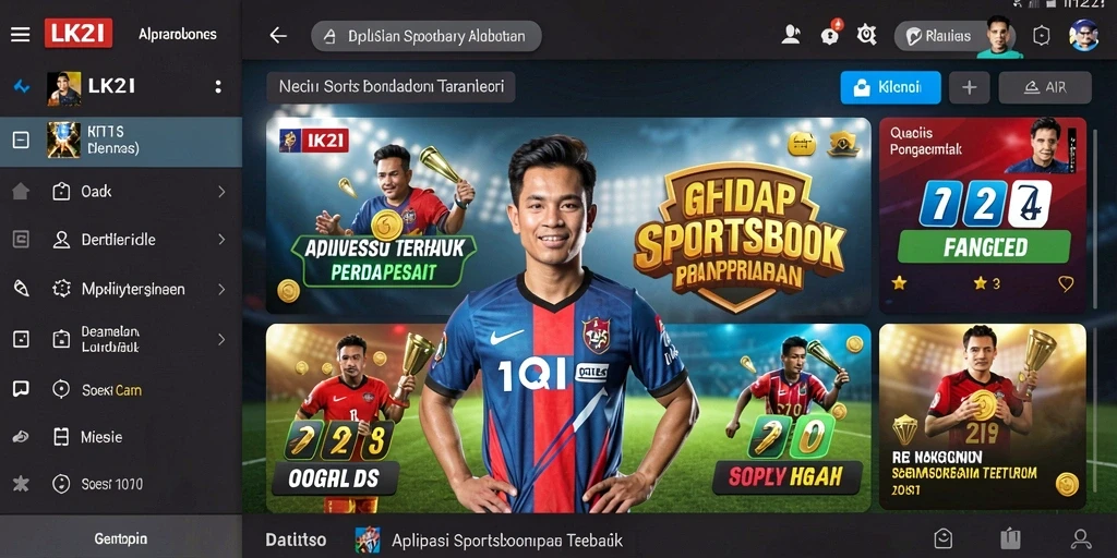 Tampilan utama LK21 yang menunjukkan berbagai opsi taruhan Sportsbook.