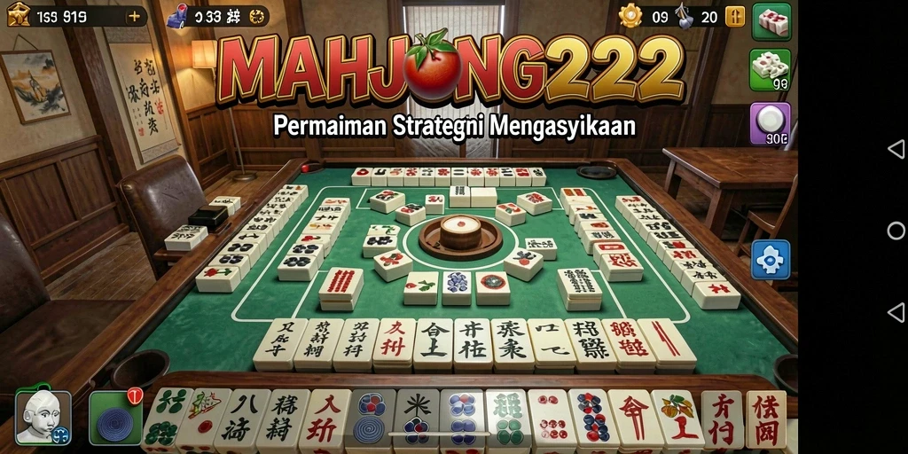 Tampilan gameplay strategis dari MAHJONG222 yang seru.